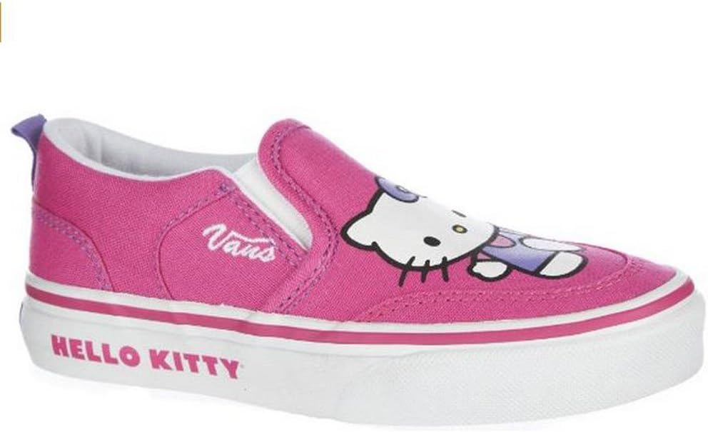 Vans Big Girls Asher Hello Kitty Fashion Slip On Sneakers Magenta/White