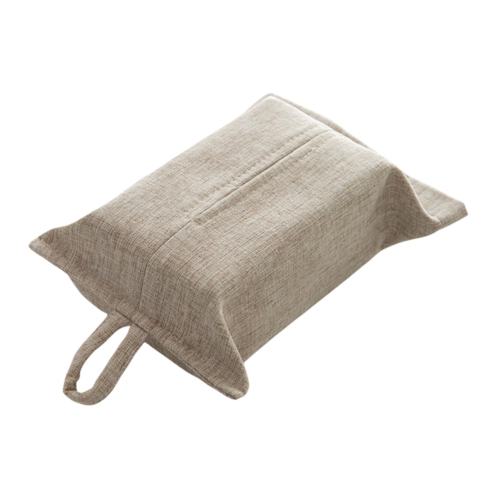 Fabric Tissue Box Covers with Hanging Rope Wall Mounted Napkin Dispenser Paper Towel Holder for Home and Hanging Tissue Holder