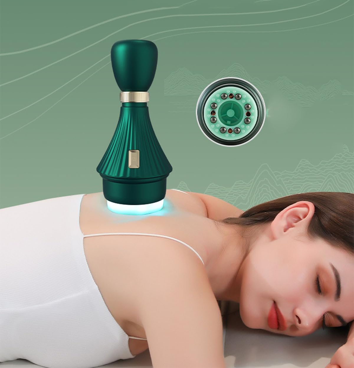 Instrumento de raspado Recargable, máquina de Masaje con ventosas Gua Sha eléctrica para aliviar el Dolor Muscular, desintoxicación Corporal e Instrumento de Belleza,Black
