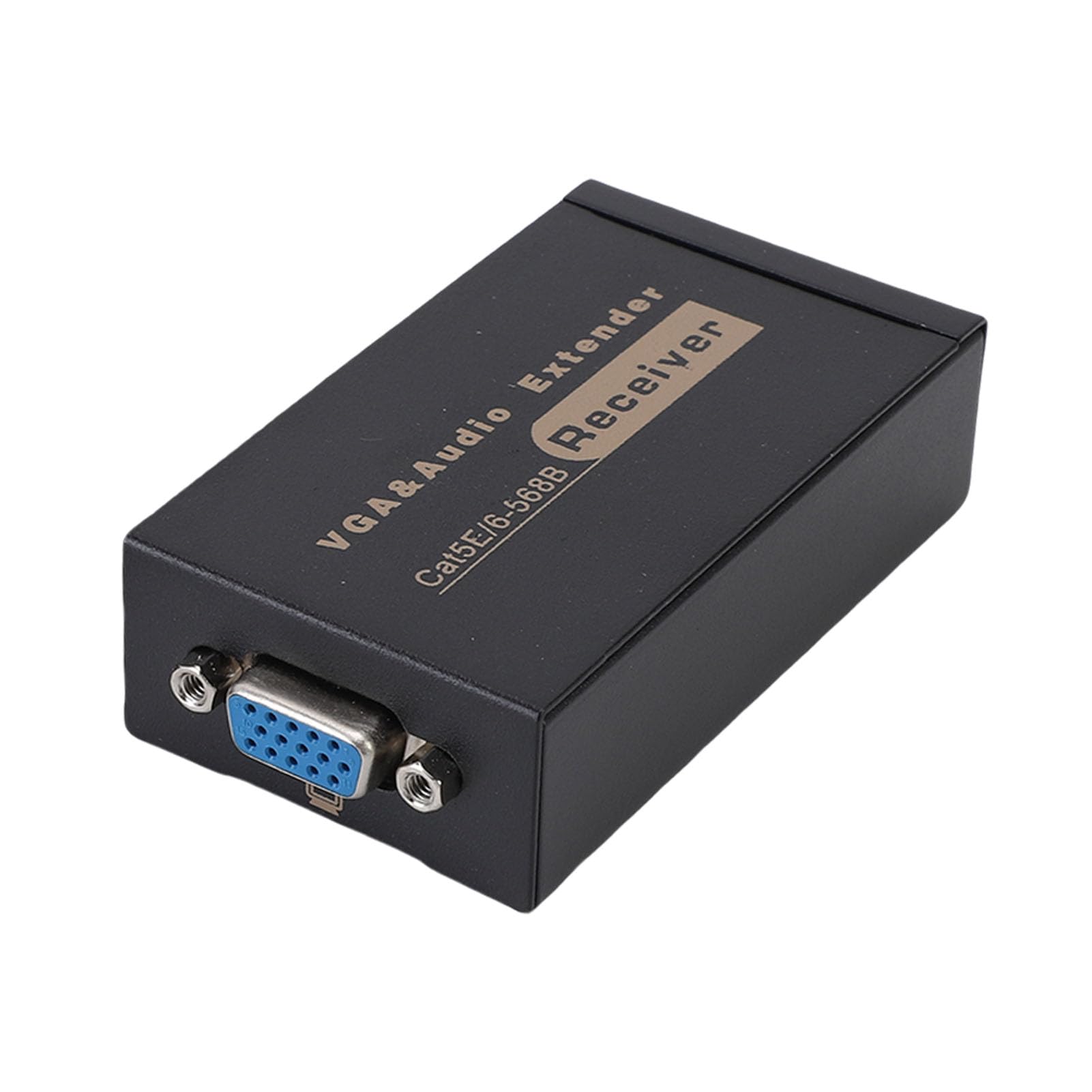 Annadue VGA su Ethernet Extender, 328ft/100m da VGA a HDB15-F, RJ45, Sound DC3.5, Trasmettitore VGA e Ricevitore (1 Mittente +1 Ricevitore) (Spina europea)
