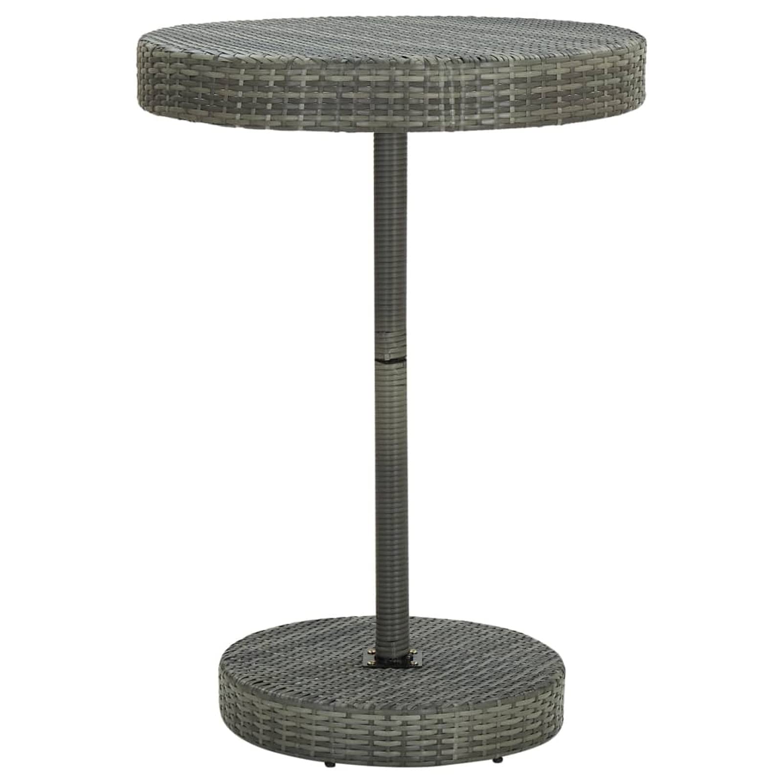 BaraSh Ensemble Bar de Jardin,Ensemble de Bar d'extérieur,Mobilier de Jardin,Ensemble de Bar Jardin 5 pcs Gris Poly rotin/Bois Massif Acacia