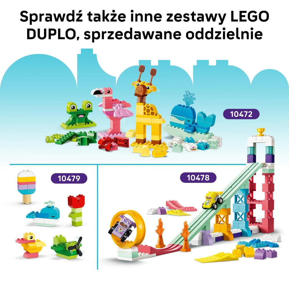 LEGO DUPLO Las odkrywców z dzikimi zwierzętami 10480 | leśne zwierzęta, klocki dla 3-latka, prezent dla dziewczynki i chłopca 3+, figurki zwierząt, 131 elementów