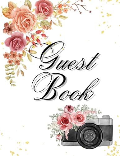 Floral foil guild guest book for weddings and other important days. Inside is a space to write messages and photos for 1 guest, 1 page, size 8.5X11