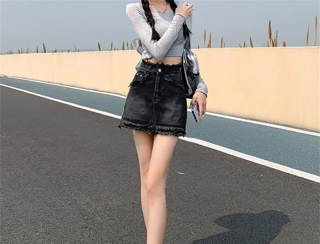 Gonna da donna Mini Streetwear Jeans Gonne Estate Vintage A-Word Tasca Pantaloni Hip Gonne