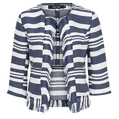 Only Carli Kim Fringe 3/4 Blazer Night Sky