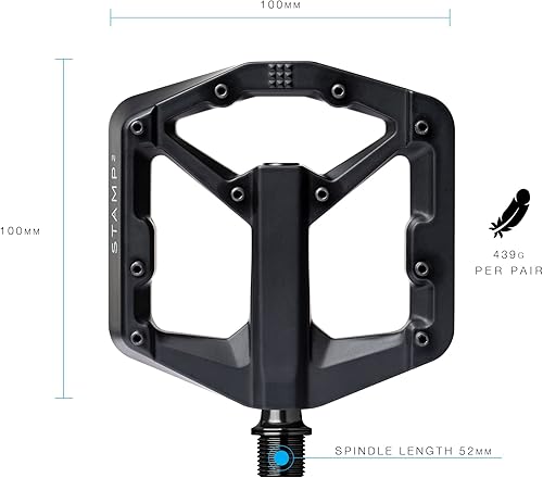 Miniatura 2 de Crankbrothers Stamp Flat MTB Pedales - Pedales de bicicleta específicos de tamaño, ligeros, versátiles y duraderos