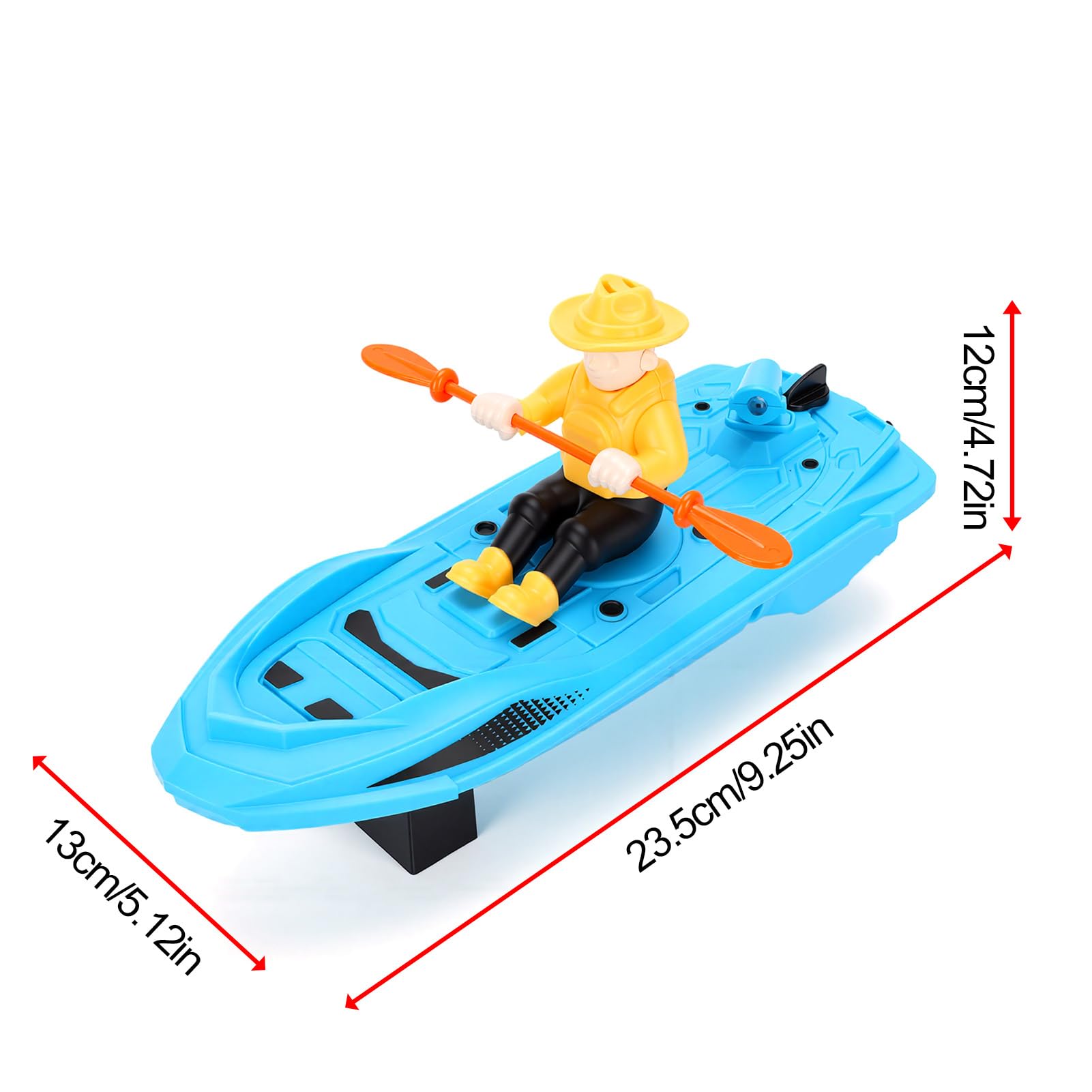 Barca radiocomandata da kayak radiocomandata, 2,4 GHz, con interruttore di sicurezza attivato ad acqua, modalità a doppia velocità per piscina, lago, laghetto, facile da usare (blu)