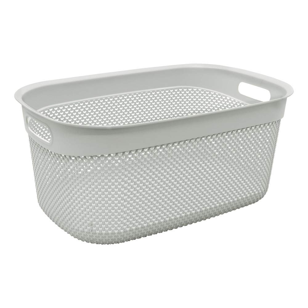 Jvl Grey Droplette Design Plastic Storage Basket, 33L, 25 X 55 X 37 Cm Approx,13-382Ig