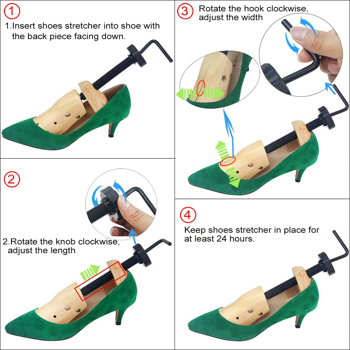 une paire d’Embauchoirs à Chaussures En Bois Femme Homme Unisexe Longueur Largeur Ajustables Elargisseur Extenseurs