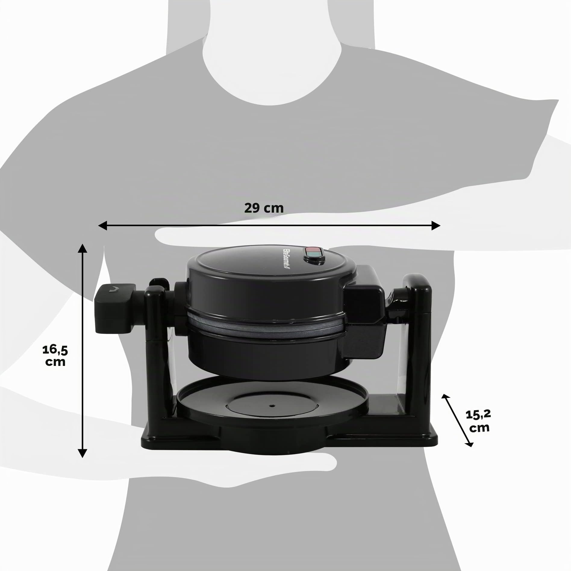 Elite Gourmet EWM460 - Piastra per waffle belga antiaderente, 1,25 pollici, cialde spesse, tostate, cheto, snack, panini, uova, facile da pulire, nero