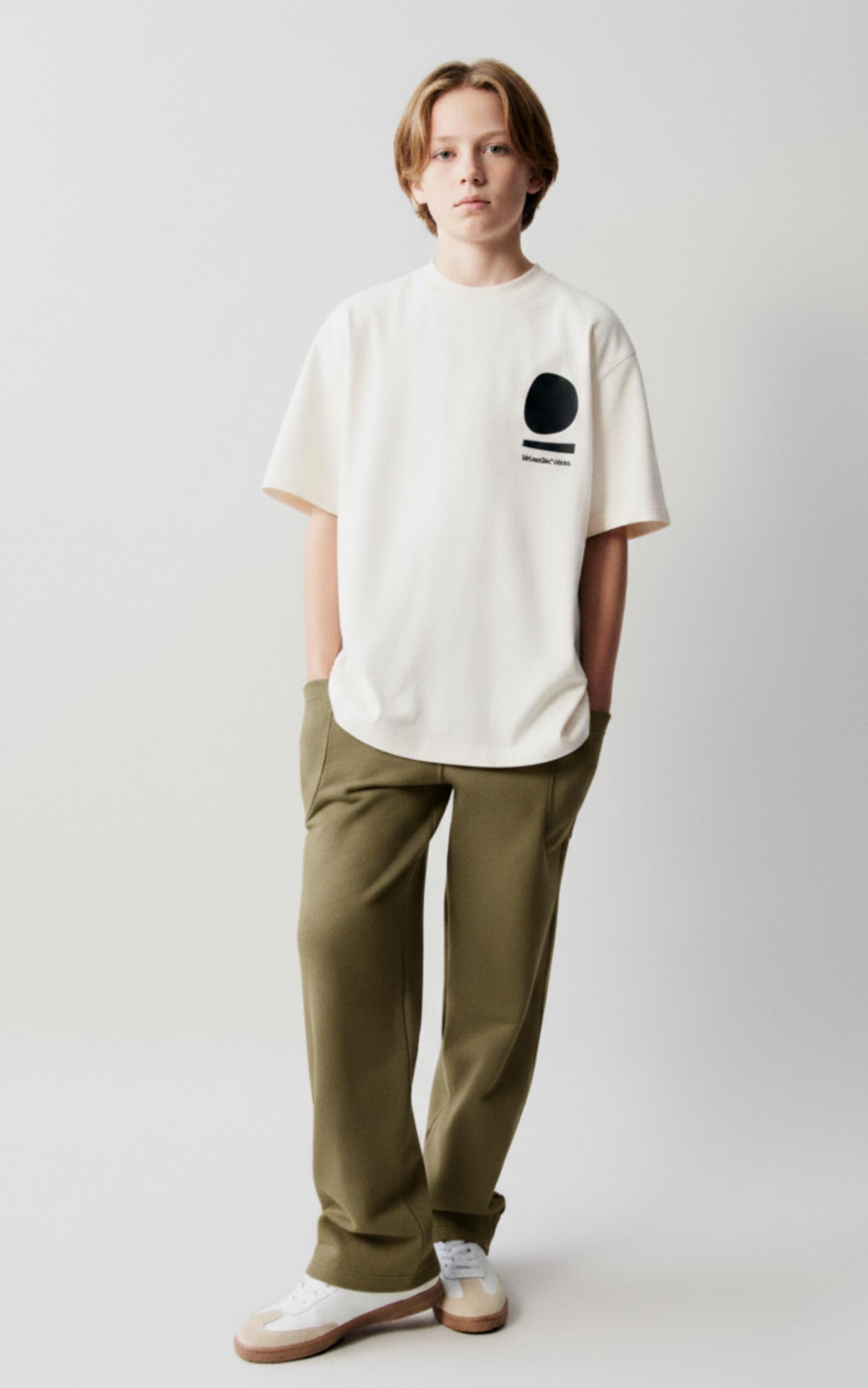 Alan Jones Clothing Boys Regular Fit Mid Rise Solid Plush Pants with Pockets (Khaki_15-16 Years) 1
