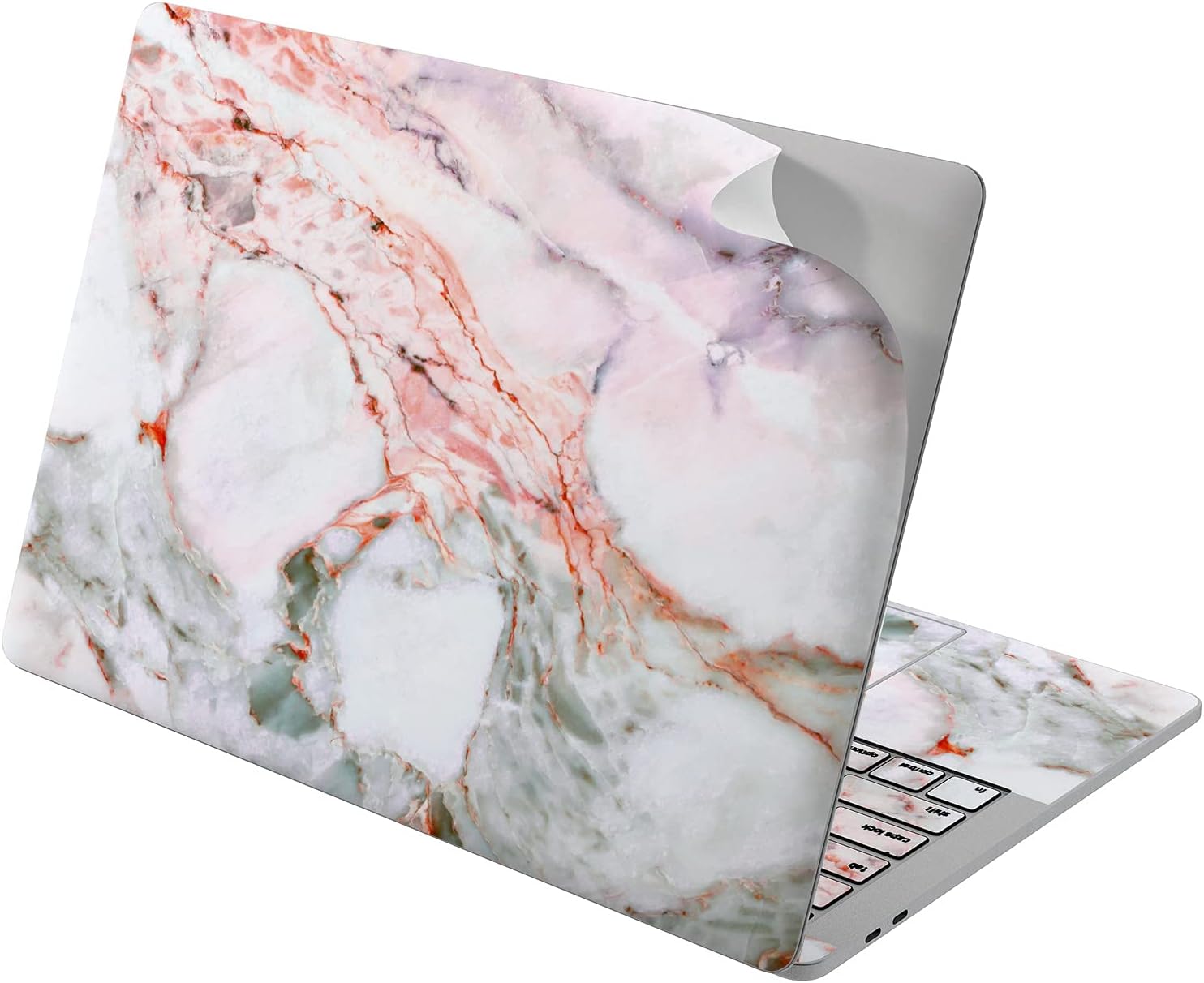 Vinyl Decal Skin Compatible for MacBook Pro 16 M3 M2 M1 14 2023 Air 15 2022 Retina 2020 Air 13 Mac 12 Sticker Laptop Print Marble Aesthetic Trendy Cover White Design Stone Pattern Basic