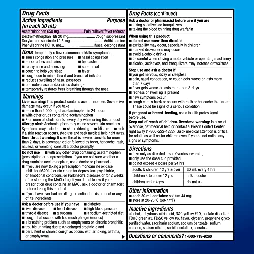 Amazon Basic Care Nighttime Severe Cold & Flu Liquid, Original, 12 Fl Oz #TOP4