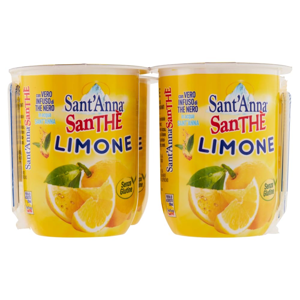 Italian Gourmet Testpaket SanThè tè Limone Pesca Eistee Mix Brik 48 x 200ml | Vero infuso in acqua minerale; pratiche confezioni per scuola, Büro, Ausflug, Gesamtnettogewicht 9,6 L + Kostenlos Polpa 400g