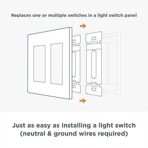 Miniatura 4 de Brilliant Interruptor de atenuación inteligente blanco - Compatible con Alexa Google Assistant Apple HomeKit Hue LIFX SmartThings TP-Link Wemo y más
