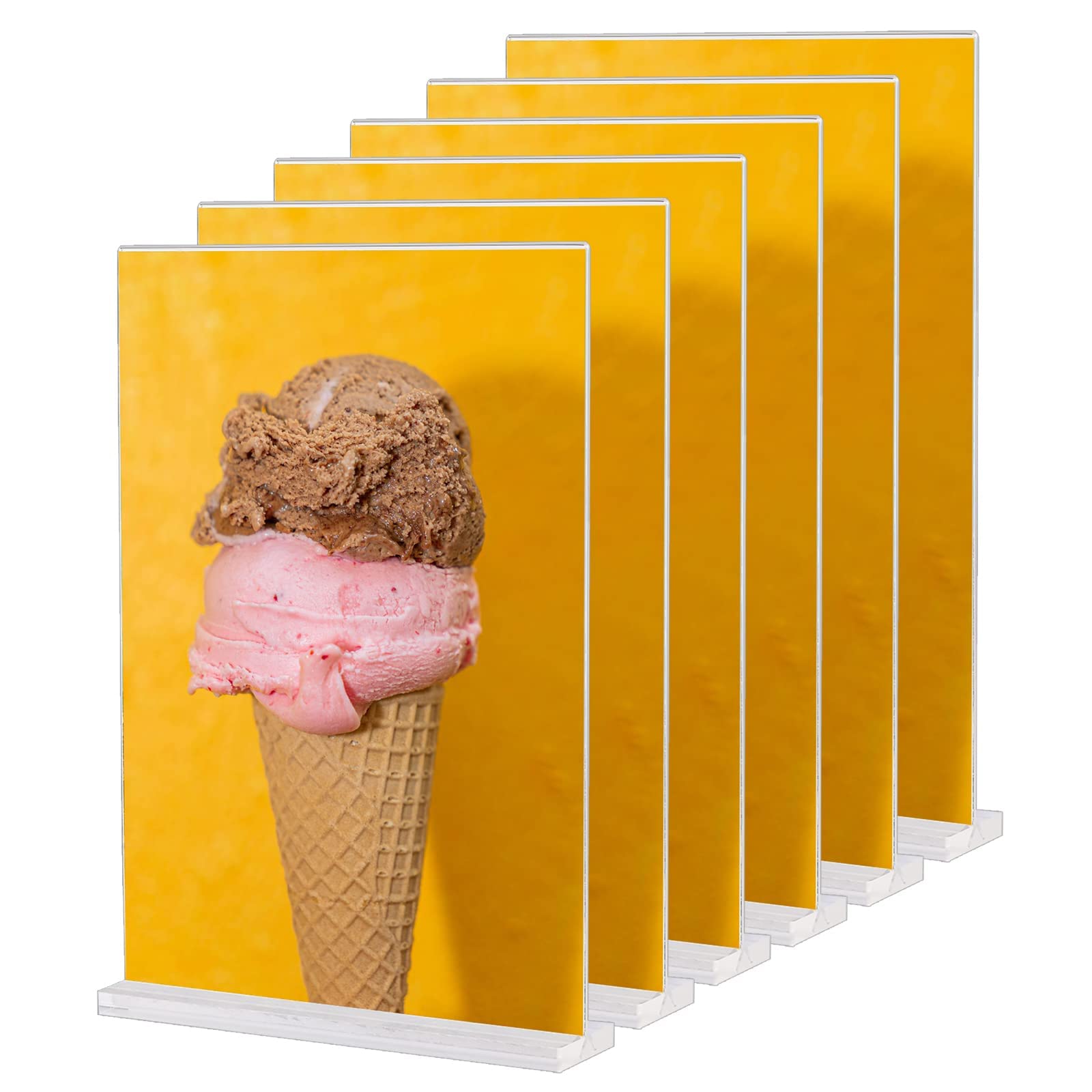 Buy A4 (6 Pack) Acrylic Sign Holder, TShape, Clear Base, Clear A4