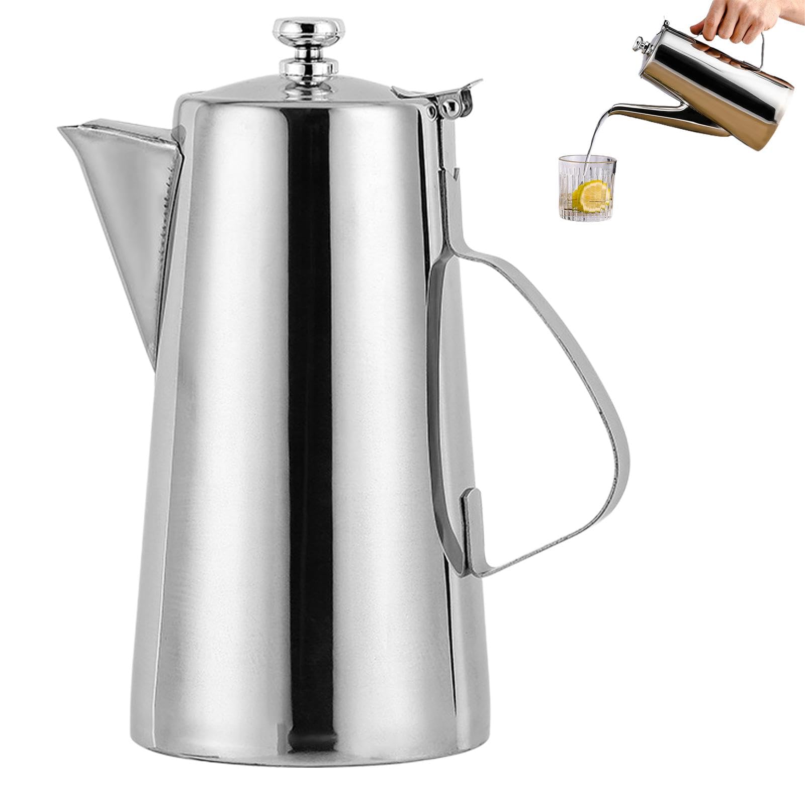 Pot à café en acier inoxydable carafe à boisson bouilloire d'eau froide pour maison bar hôtel