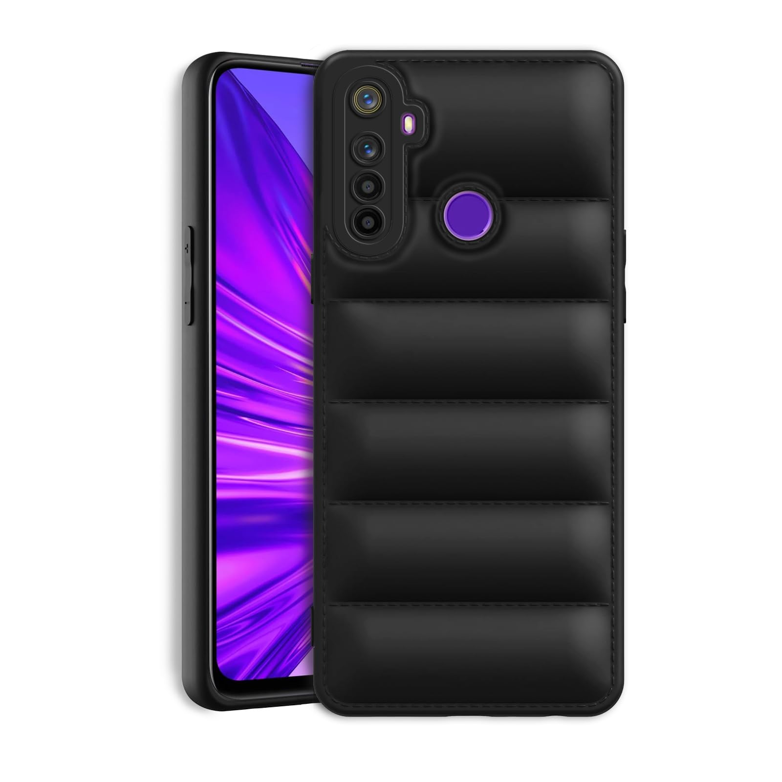 Amazon Brand - Solimo Puffer Case Camera Protection Soft Back Cover for Realme 5 | Realme 5s | Realme 5i | Narzo 10 - Black (B0CQT8N2JH) Amazon Price History, Amazon Price Tracker