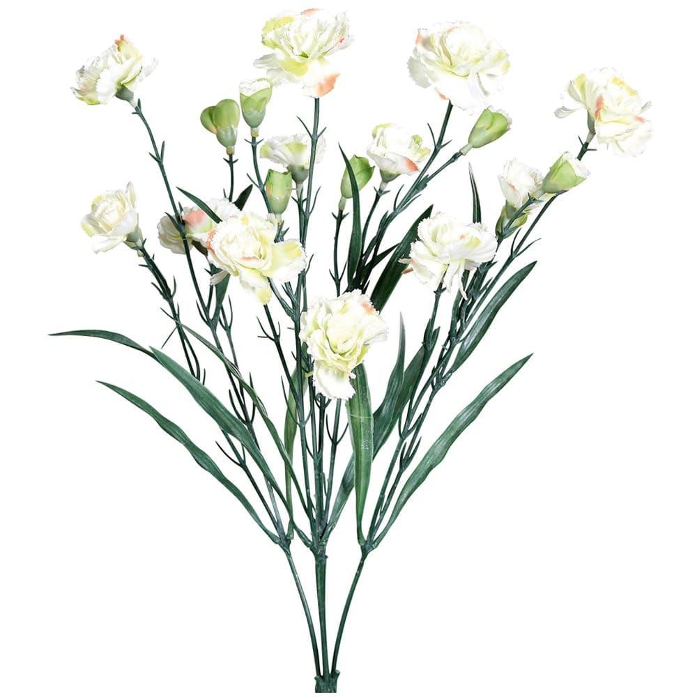 matches21 Beautiful Artificial Carnation Flower Made of Plastic - Artificial Flower for Wedding Decoration in Cream - Pretty Artificial Flower Bouquet Like Real 50 cm