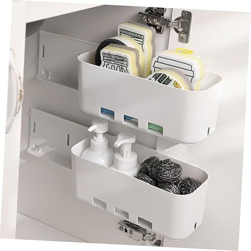 Miniatura 9 de 1 juego de soporte para champú de oficina, soporte simple, contenedor rectangular deslizante para dormitorio, estantería colgante, cajón y puerta,