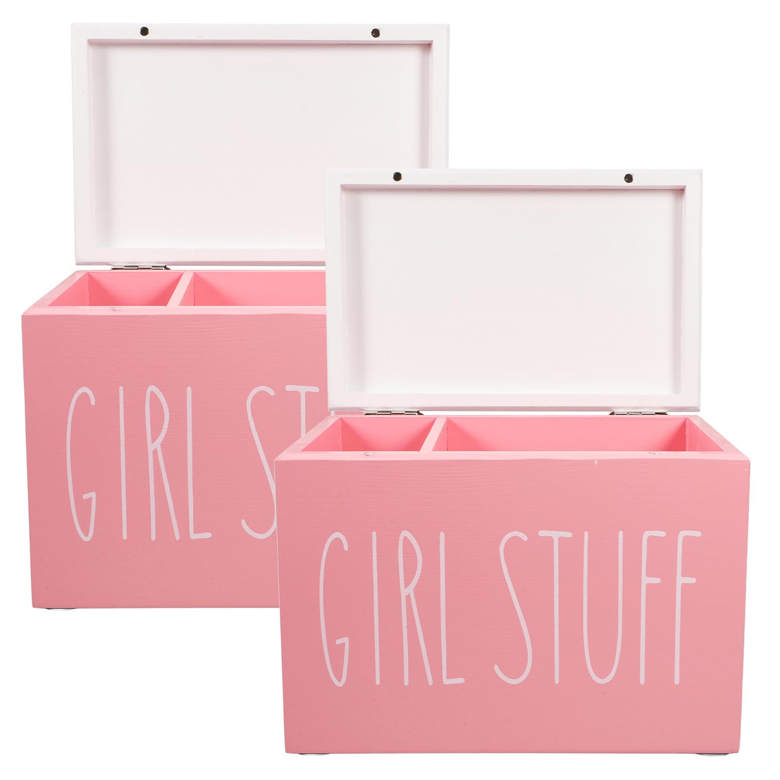 CHILDWEET 2 Stück Aufbewahrungsbox Rosa mit Deckel Holz für