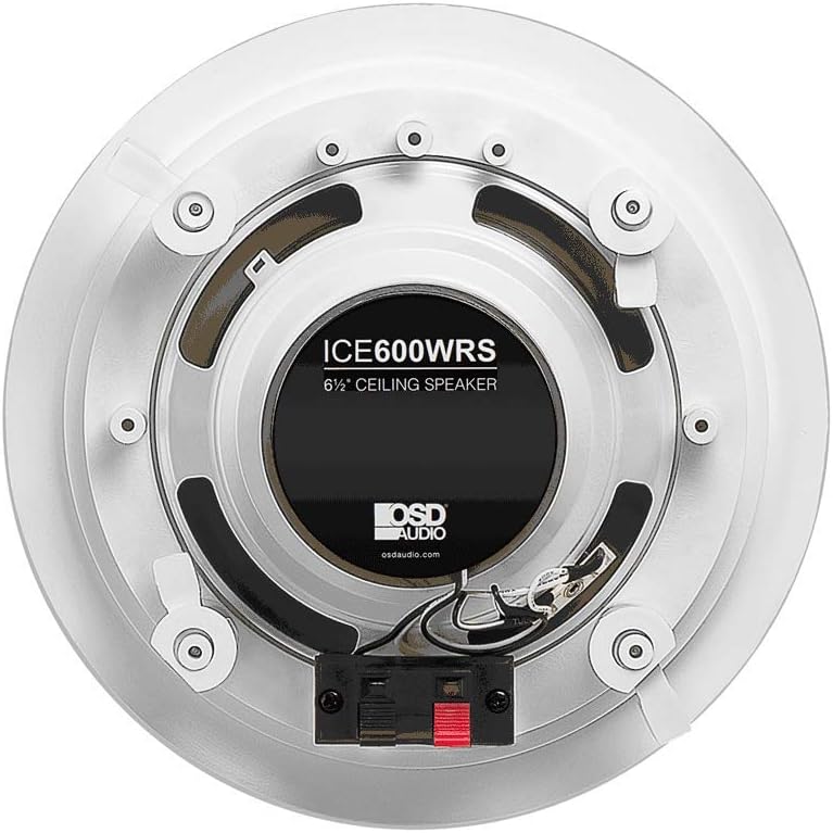 OSD Audio 6.5” Weatherproof in-Ceiling Speaker Pair - Indoor/Outdoor Stereo – ICE600WRS