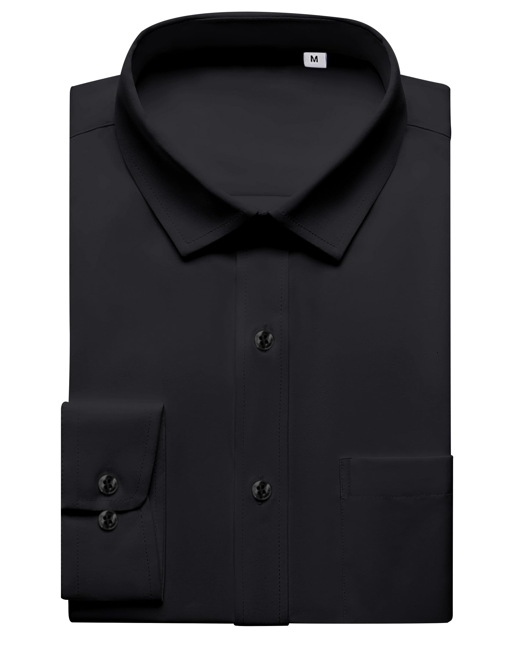J.VER Herren Hemd Langarm Business Casual Hemden Knitterfreies Stretchhemd Regular Fit Freizeithemd Bügelfrei Unifarben Anzughemd Button Down Oberhemden