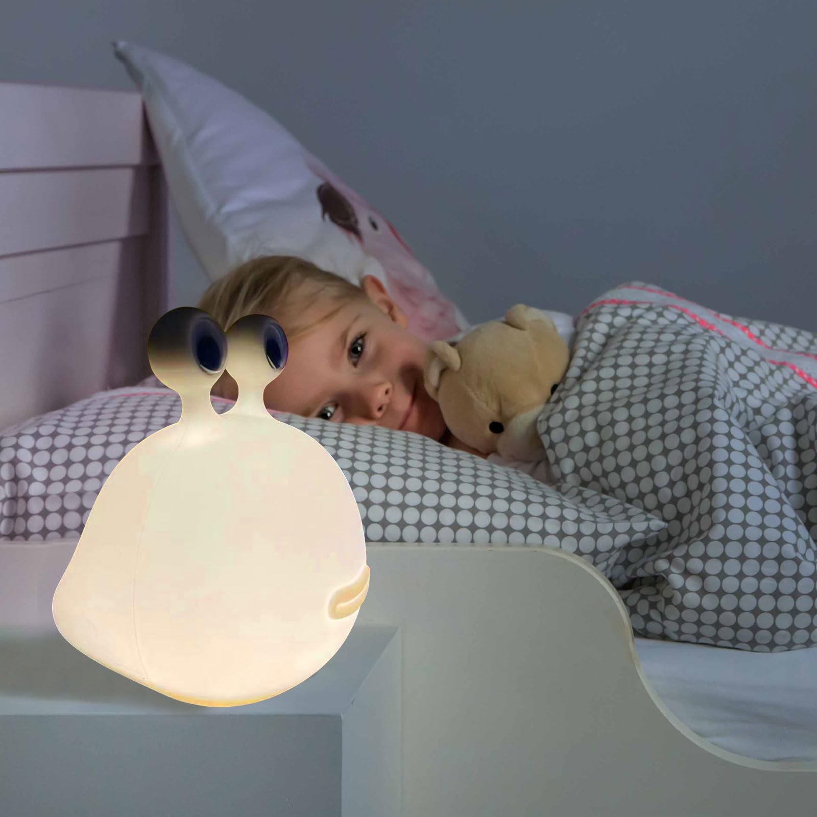 Slug Night Light Slug Lamp dla dzieci, bez BPA ABS i silikonowa lampa do łazienki, regulowana jasność i automatyczne wyłączanie, zabawny prezent na noc dla chłopców dziewczynek