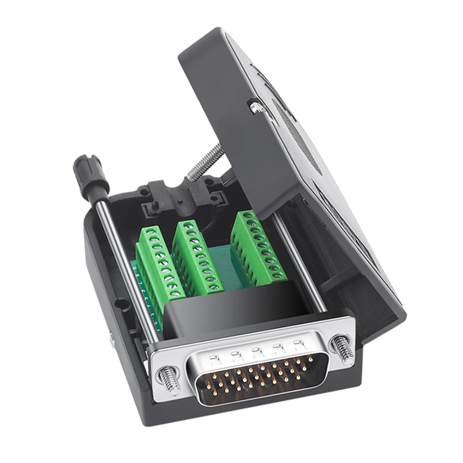 Jienk 2 Conectores Hembra Macho DB15 Sin Soldadura, 17 Mm RS232 D-SUB Serial A Puerto Macho