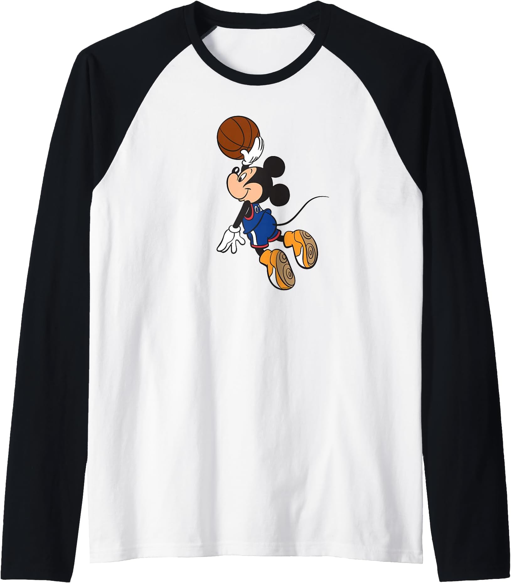 Disney Sports Mickey Mouse Basketball Team Player Raglan Baseball Tee