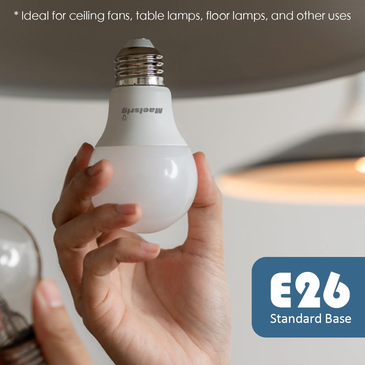 Maelsrlg A19 LED Light Bulbs 60 Watt Equivalent, 90 CRI, Dimmable, Warm White 3000K, 760 Lumens, E26 Base, 120V, 8W LED Bulbs for Bedroom Living Room, 8-Pack