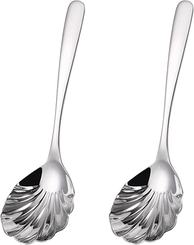 Mafier Cuchara grande para servir, juego de cucharas de servir de 9 pulgadas, utensilios de servir de catering de acero inoxidable para fiestas,