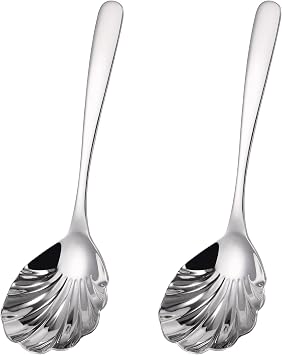 Large Serving Spoon,9" Serveware Spoons Set,Stainless Steel Catering Serving Utensils for Party Buffet Dinner Banquet Cooking Kitchen Basics,Dishwasher SafeSilver