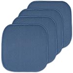 4 Pack Memory Foam Honeycomb Nonslip Back 16" x16" Chair/Seat Cushion Pad, Blue