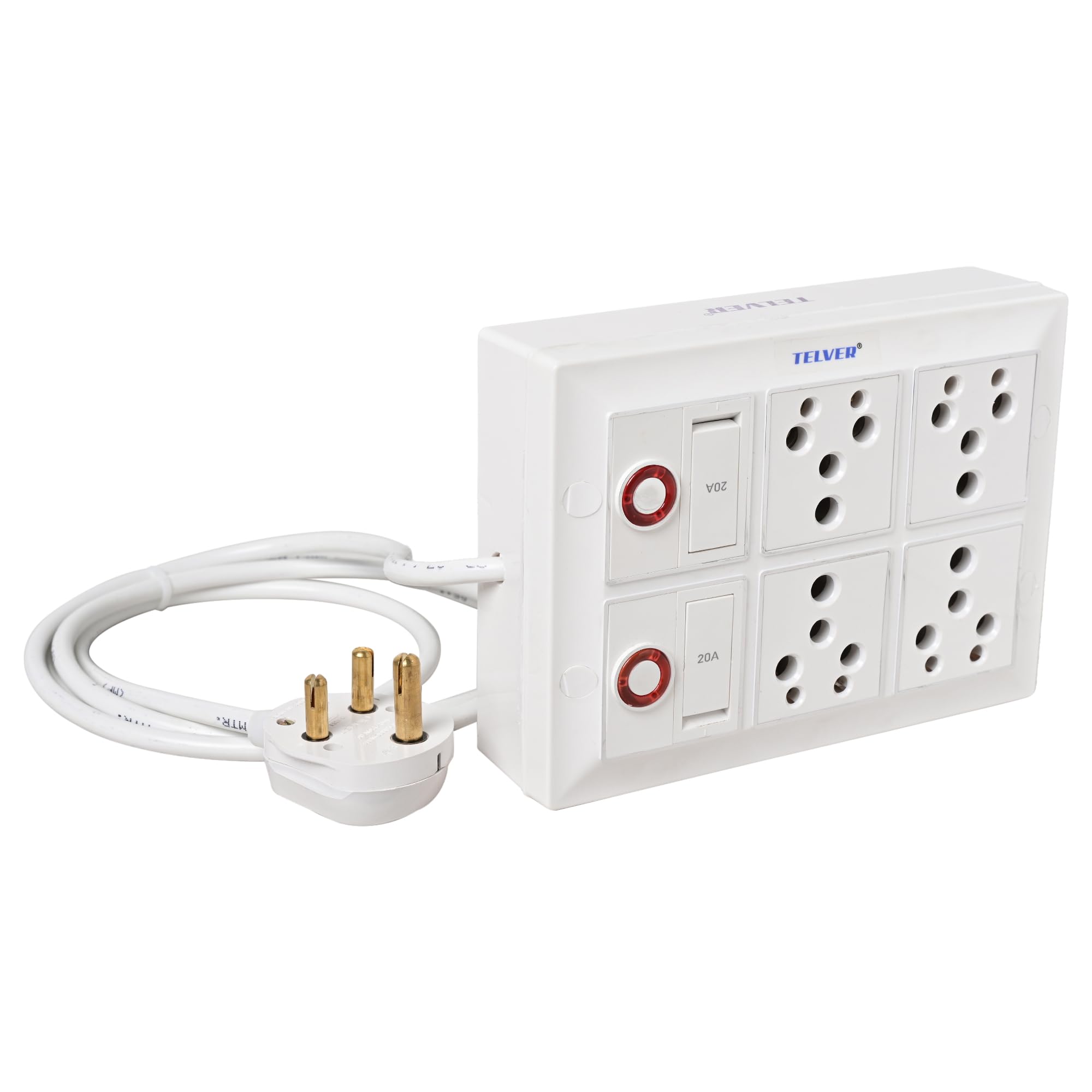 Telver Extension Board 16 Amp Porcelain Socket in Opposite Direction with 20 Amp Porcelain Switch with Indicator 1.5 Sq.mm Pure Copper Heavy Wire Big Size Plug for Heavy Appliance (2 Meter Long Cord) (B0CZSD7768) Amazon Price History, Amazon Price Tracker