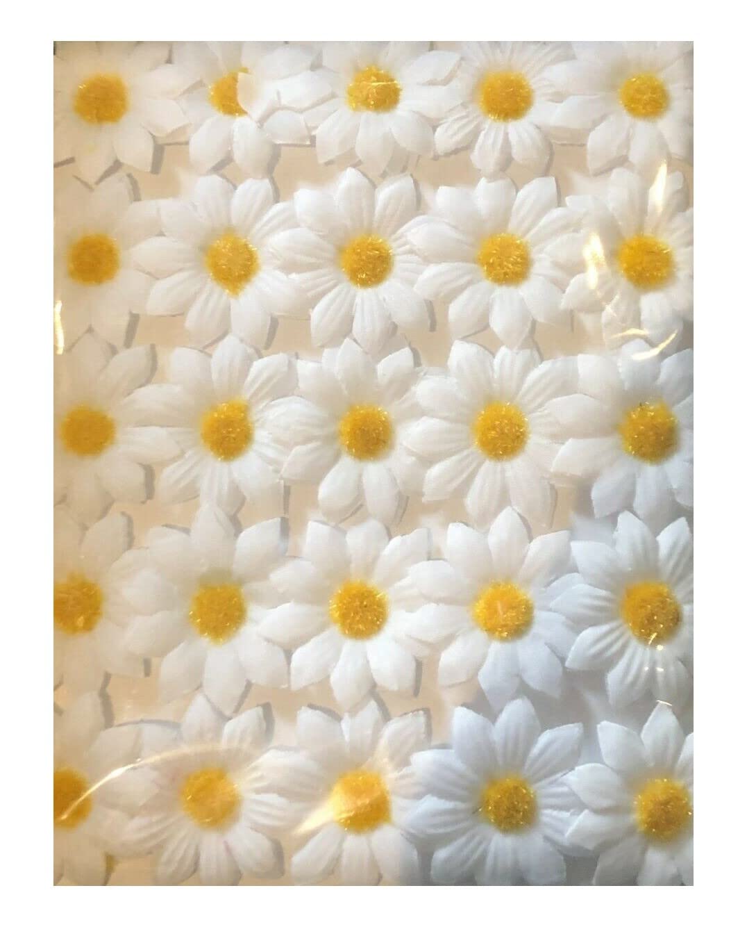 TJ MorrisWhite Easter Fabric Daisy Flower Heads| Spring Summer Crafts Activities| Theme Party, Wall, Home, Wedding, Garden Décor| Bonnet Hat Wreath Decorations| DIY Crafting| Table Cake Centrepiece