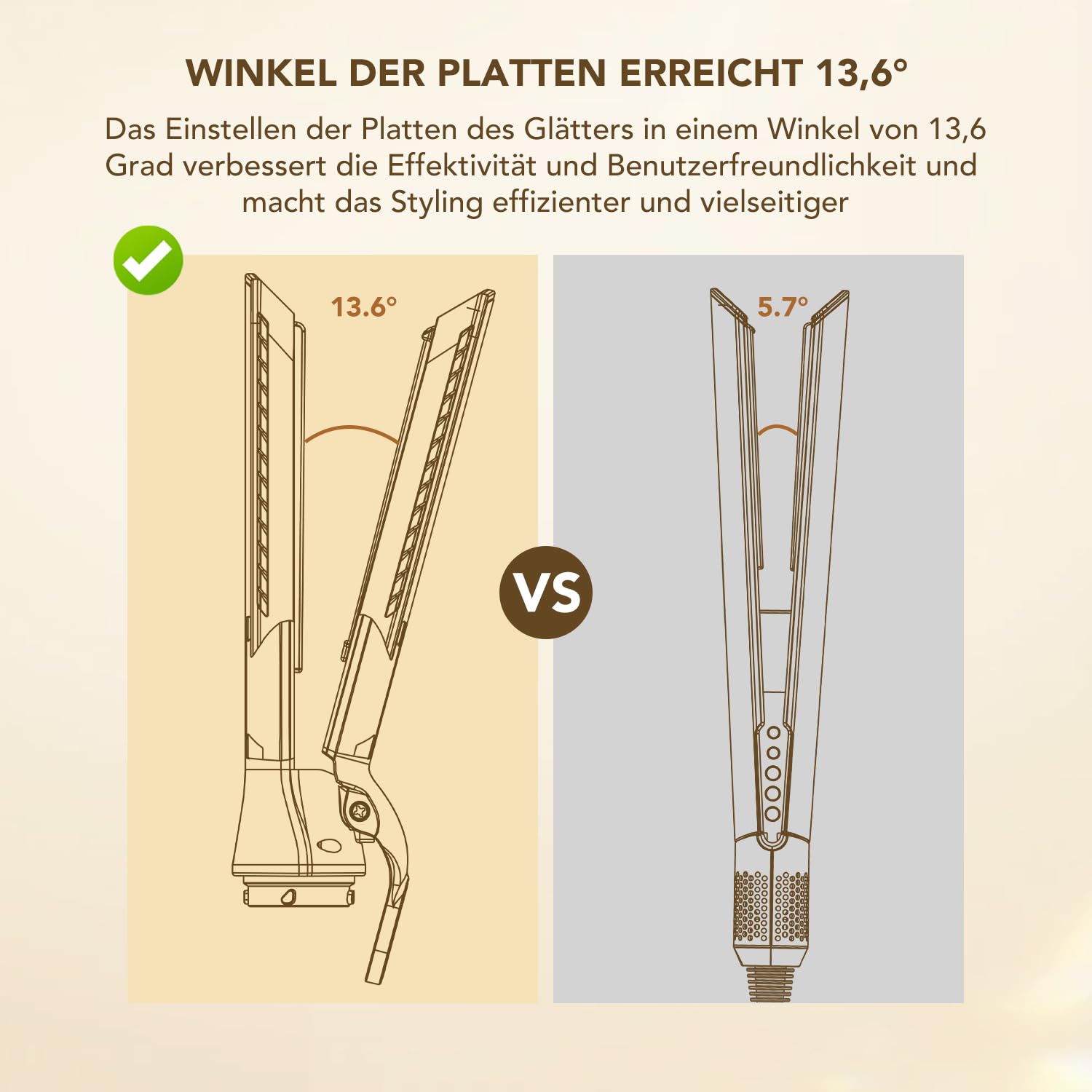 Glatteraufsatze fur Dyson Airwrap mit Airflow Technologieohne heilse Platten fur sanftes Haarstyling mit wenigerSchaden, Kompatibel mit HS01/HS05/HS08, Kupfer