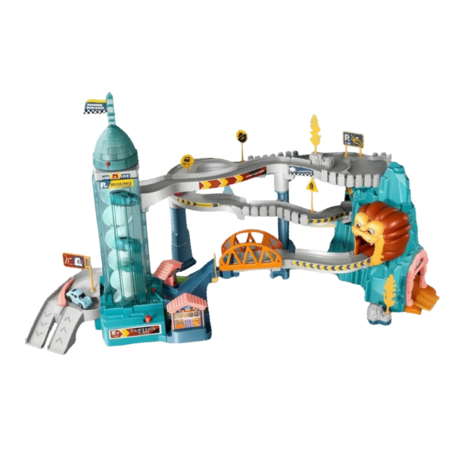 Colcolo Juego Pista Carreras, Juego construcción vehículos, rampa Pista Juguete para Preescolar, León