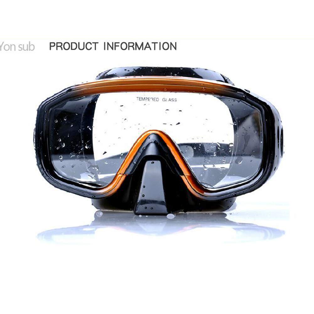 Juego de Snorkel de Silicona, máscara de Buceo con Lente templada, Tubo de respiración de 15,7 Pulgadas, Gafas de natación para Adultos, Equipo de Snorkel para Deportes acuáticos