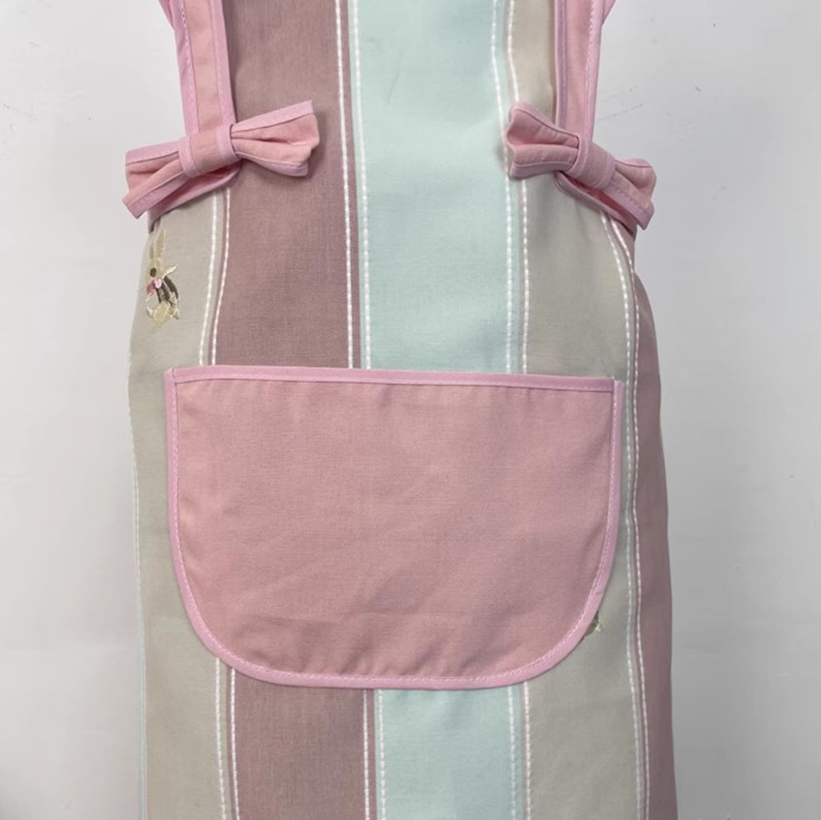 Bawełniany Fartuch Retro Dla Kobiet Z Kieszeniami Damski Fartuch Do Kwiaciarni, Kawiarni I KuchniPink,One Size