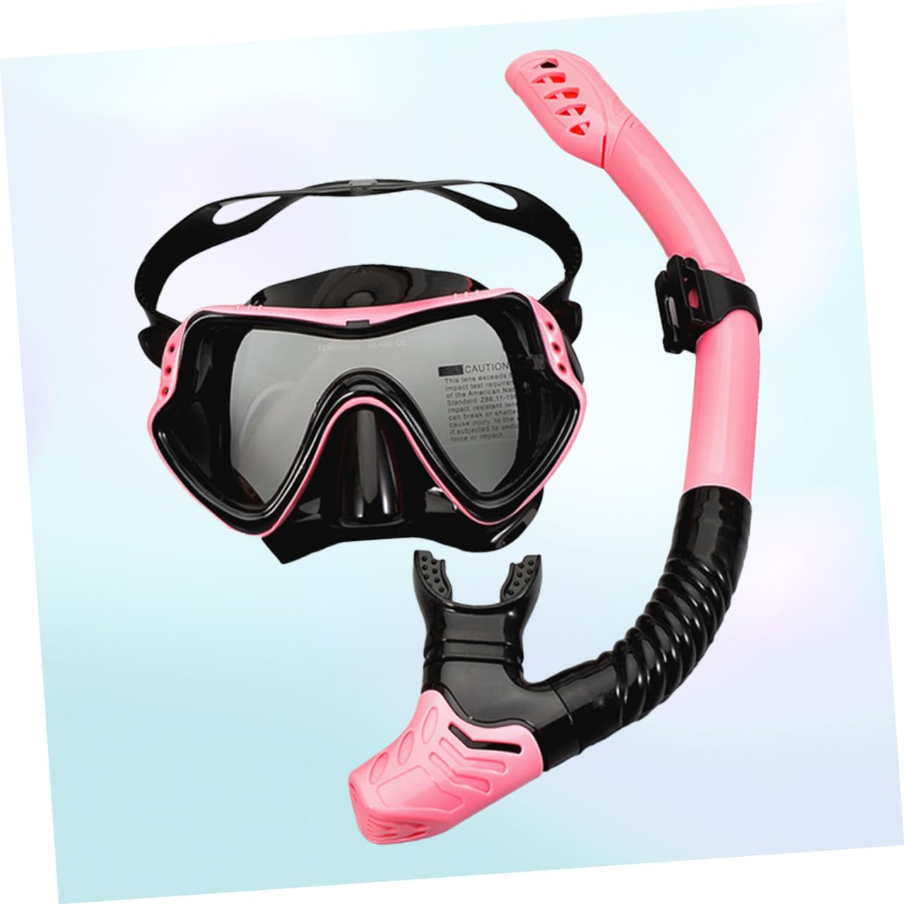 Occhialini da Snorkeling Rosa in Silicone per Ragazzo Ragazza | Lente Singola, Fori di Drenaggio Unidirezionali, Fascia Elastica Alta, Set per Respirazione e Scarico Acqua