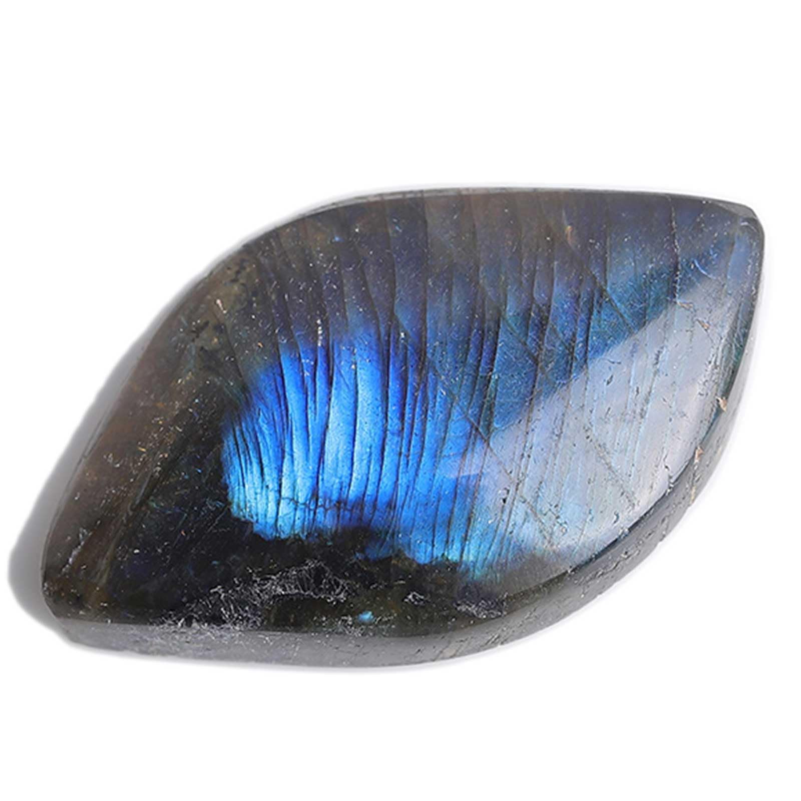 MAKDODRA Natural Labradorite Leaf Shape Polished Healing Mineral Ornaments Energy Healing Stone DIY Jewelry Reiki Home Decoration