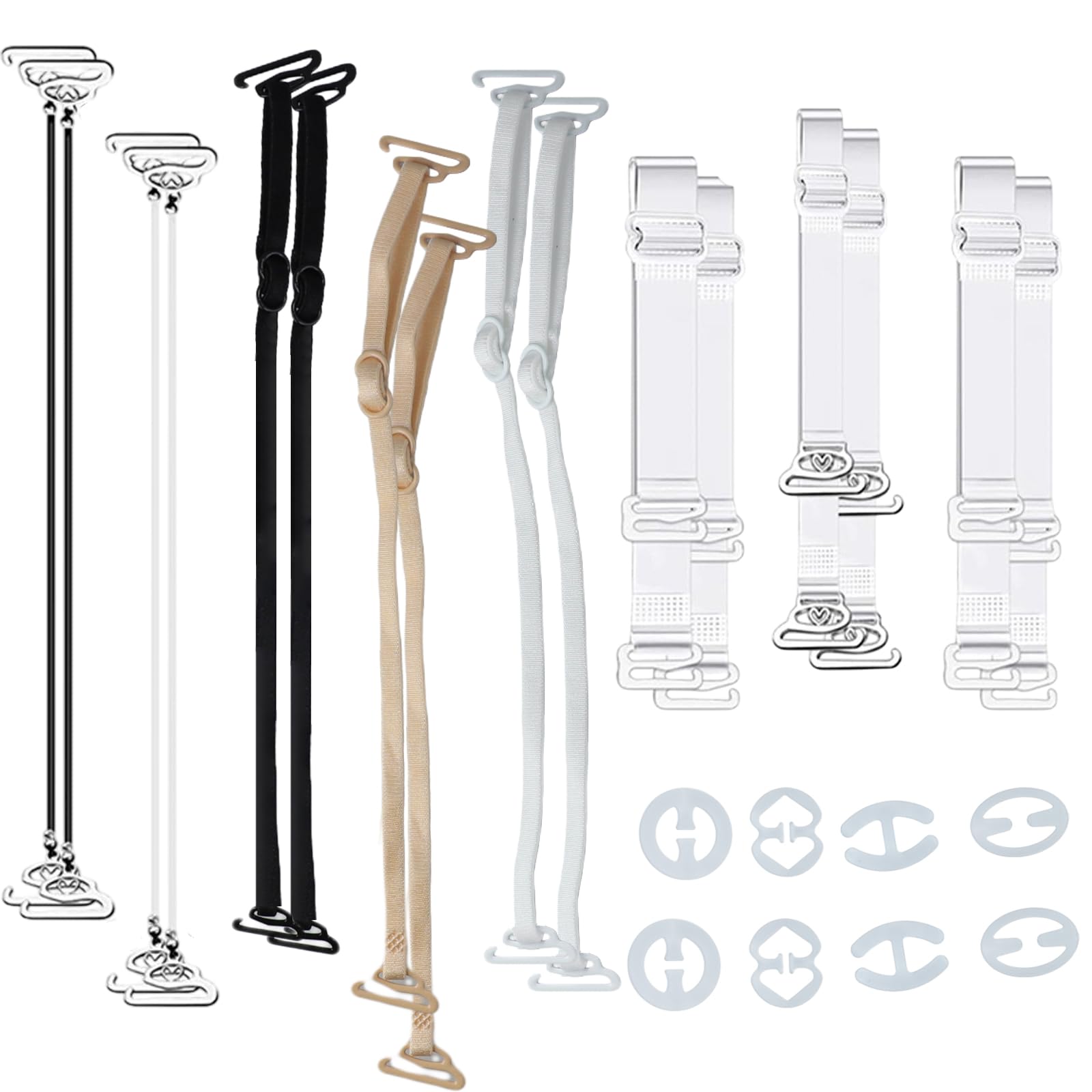 10 correas de sujetador, 6 sujetadores transparentes para mujer, 8 hebillas antideslizantes, diseño ajustable, adecuado para el uso diario, vestidos de novia, vestidos de noche, adecuados para