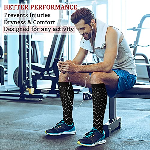 Image of Compression Socks (7 Pairs), 15-20 mmhg is BEST Graduated Athletic & Medical for Men & Women, Running, Flight, Travel, Nurses, Pregnant - Boost Performance, Blood Circulation