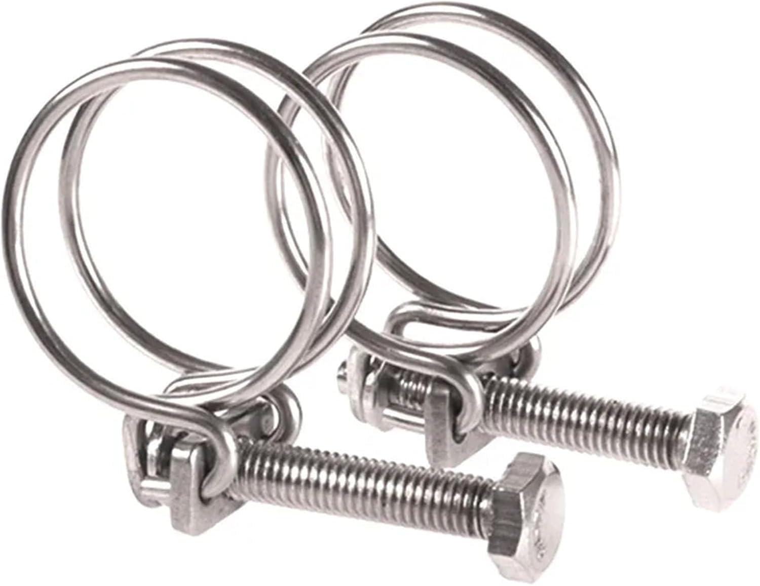 Ydhsikk One Color Double Wire Hose Clamp, 304 Stainless Steel Adjustable Double Wire Hose Clamps Multiple Sizes 10 Pack(160-170 X 3.0Mm)