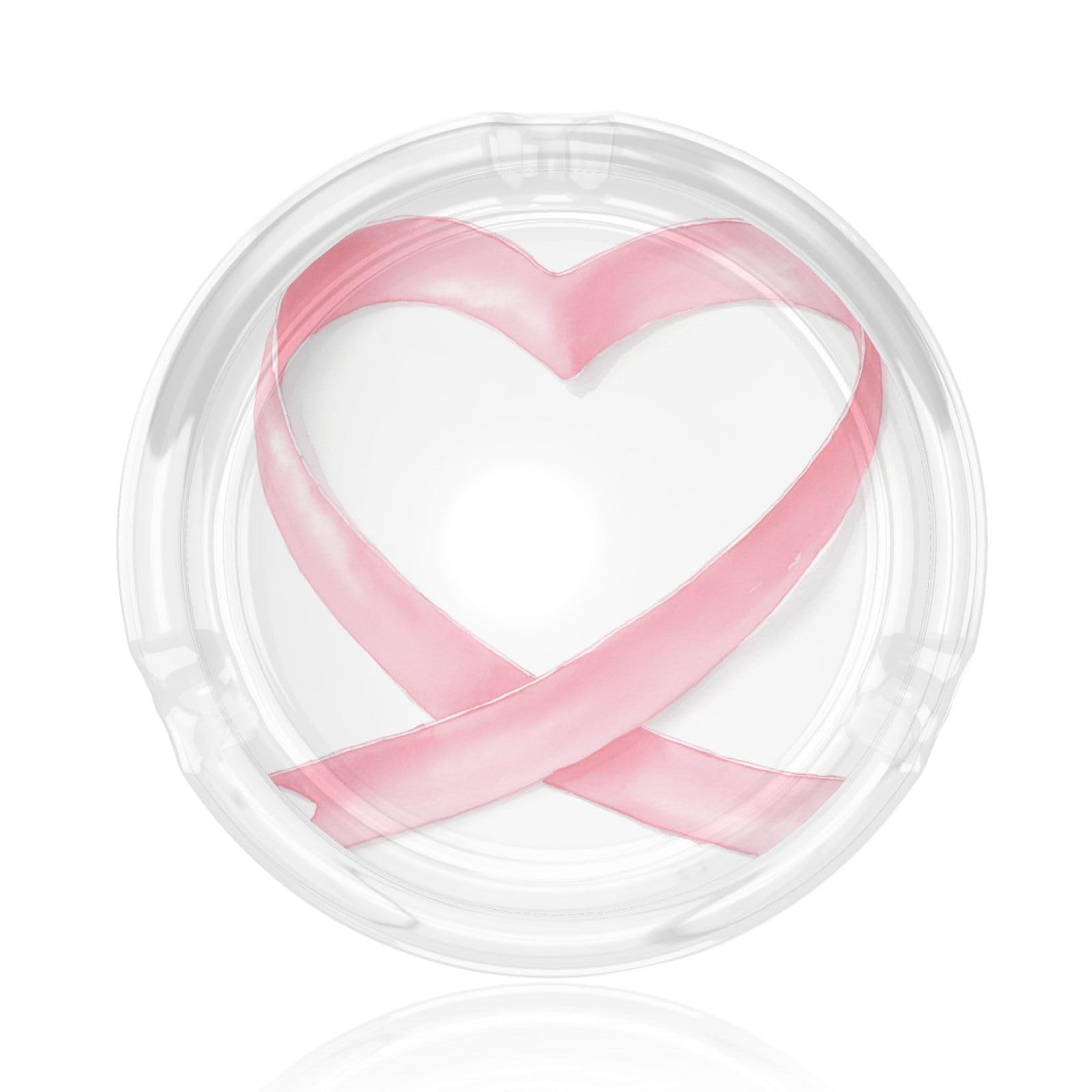 Pastel Pink Ribbon Heart-Shaped Glass Ashtray For Cigarettes Ash Trays Case For Home Office Decor