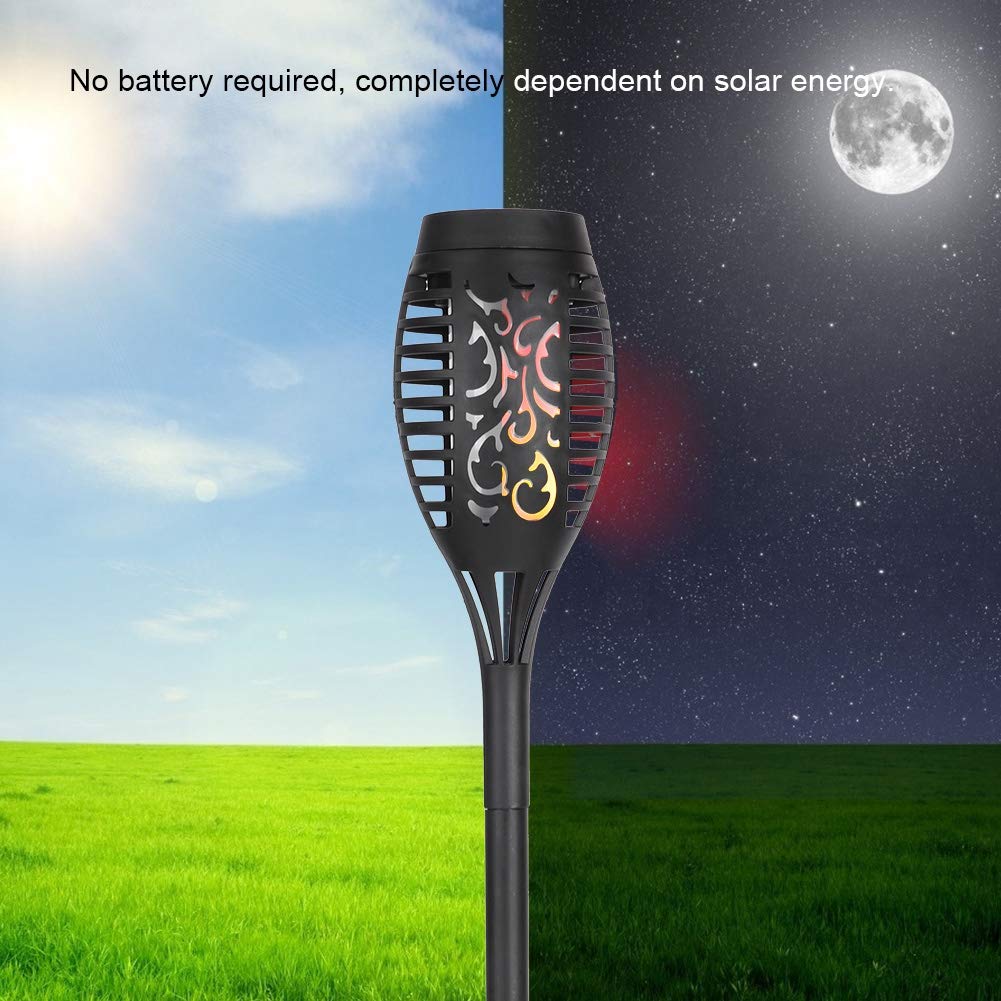 Solarlampen für Außen Garten, Solarleuchten mit Realistischer Flammeneffekt, Solar Fackeln Gartenbeleuchtung, IP65 Wasserdichte Gartenfackeln für Außen, Hinterhöfe, Rasendeko (4 Stück)