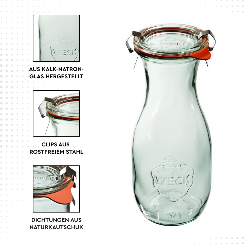 Weck Karaffe 530 ml 6 Stück | Durchmesser - 60 mm, Höhe - 193 mm