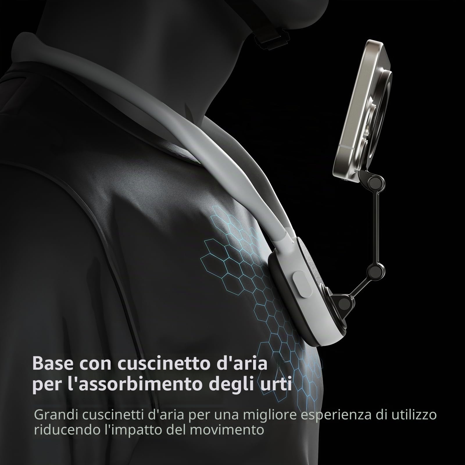 TELESIN° Supporto Magnetico per Telefono da Collo, POV/VLOG Collana Magnetica per Telefoni Cellulari per Magsafe Portacellulare da collo Accessori per telefoni cellulari per iPhone Android (Gray)