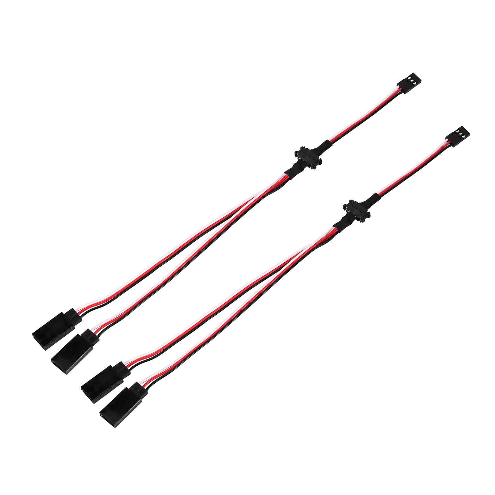 INJORA Magnetic Snap-on JR 1-to-2 Y Cable for RC Models, 2PCS (27cm)